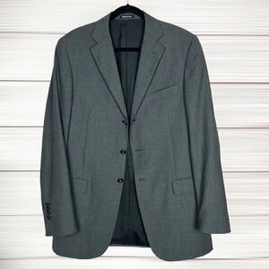 Brunelli with Tessilstrona Italy Men’s 100% Wool Gray Suit Jacket Blazer 42L